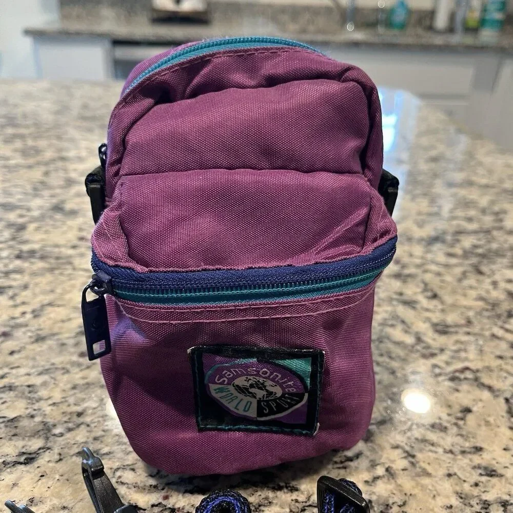 Vintage Retro 80's 90's Samsonite World Sport Padded Camera Bag Model Purple